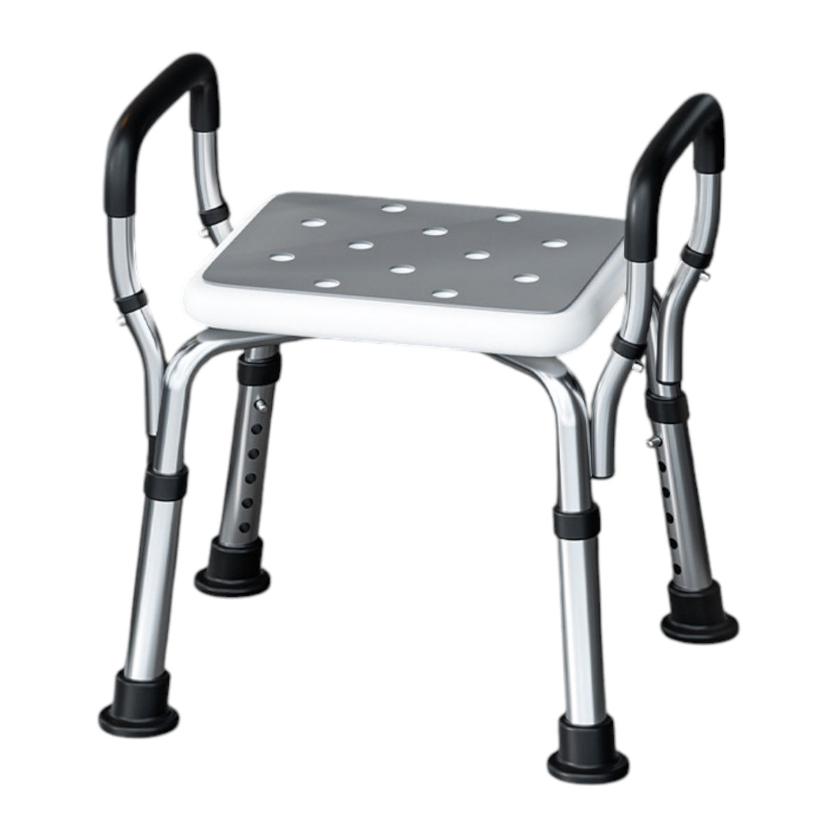 H.Fine HSBC Medical-Grade Anti-Slip Shower Chair for Seniors (Thickened Aluminum Alloy/Six-Level Height Adjustment) - Standard Edition