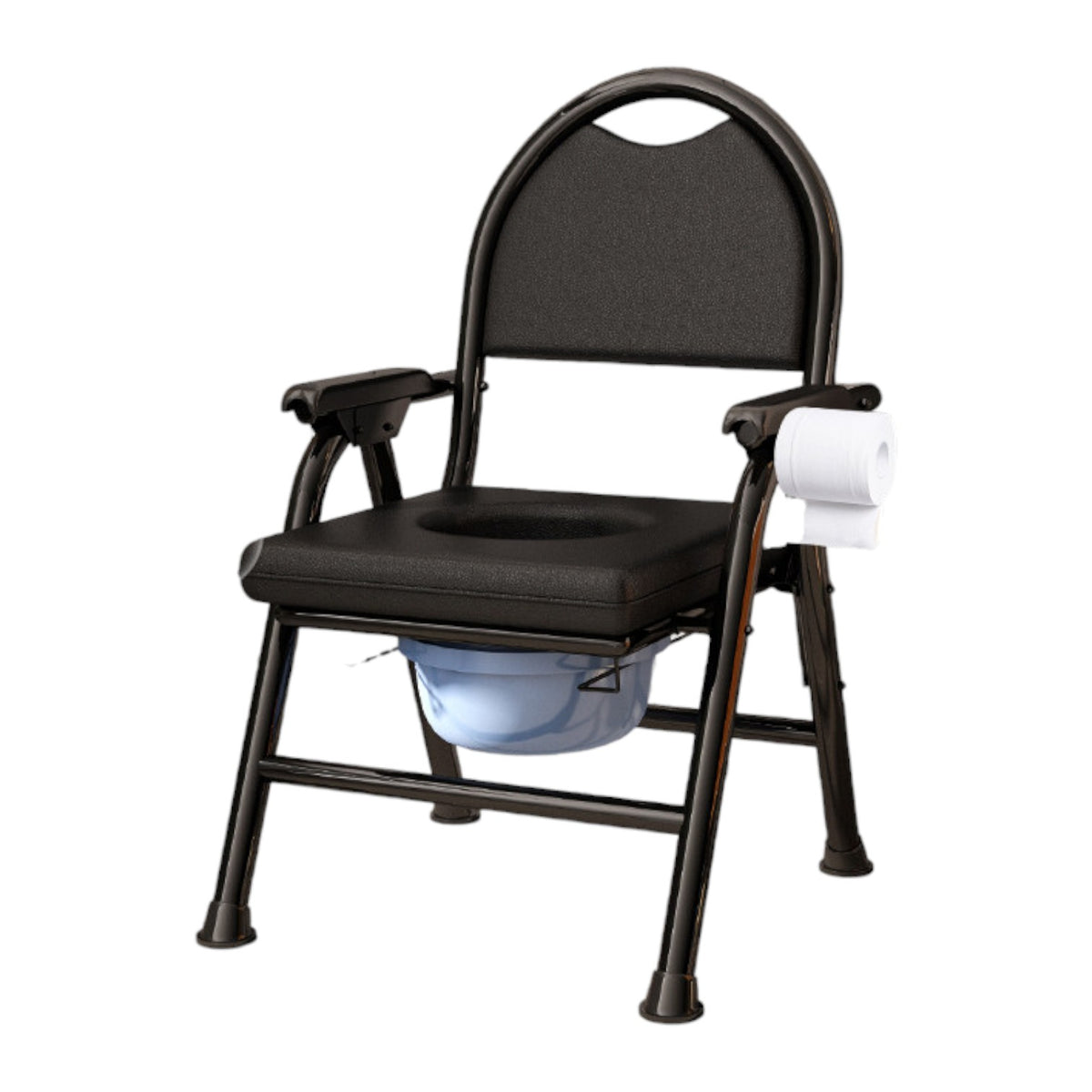 Shendio Medical-Grade Foldable Commode Shower Chair (Suitable for Elderly/Pregnant Women) - Thickened Carbon Steel Spray-Coated Model