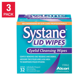 Systane 專業眼瞼清潔濕巾 (去油/卸妝/防眼乾) 96片 (32片 x 3盒) - canadahk