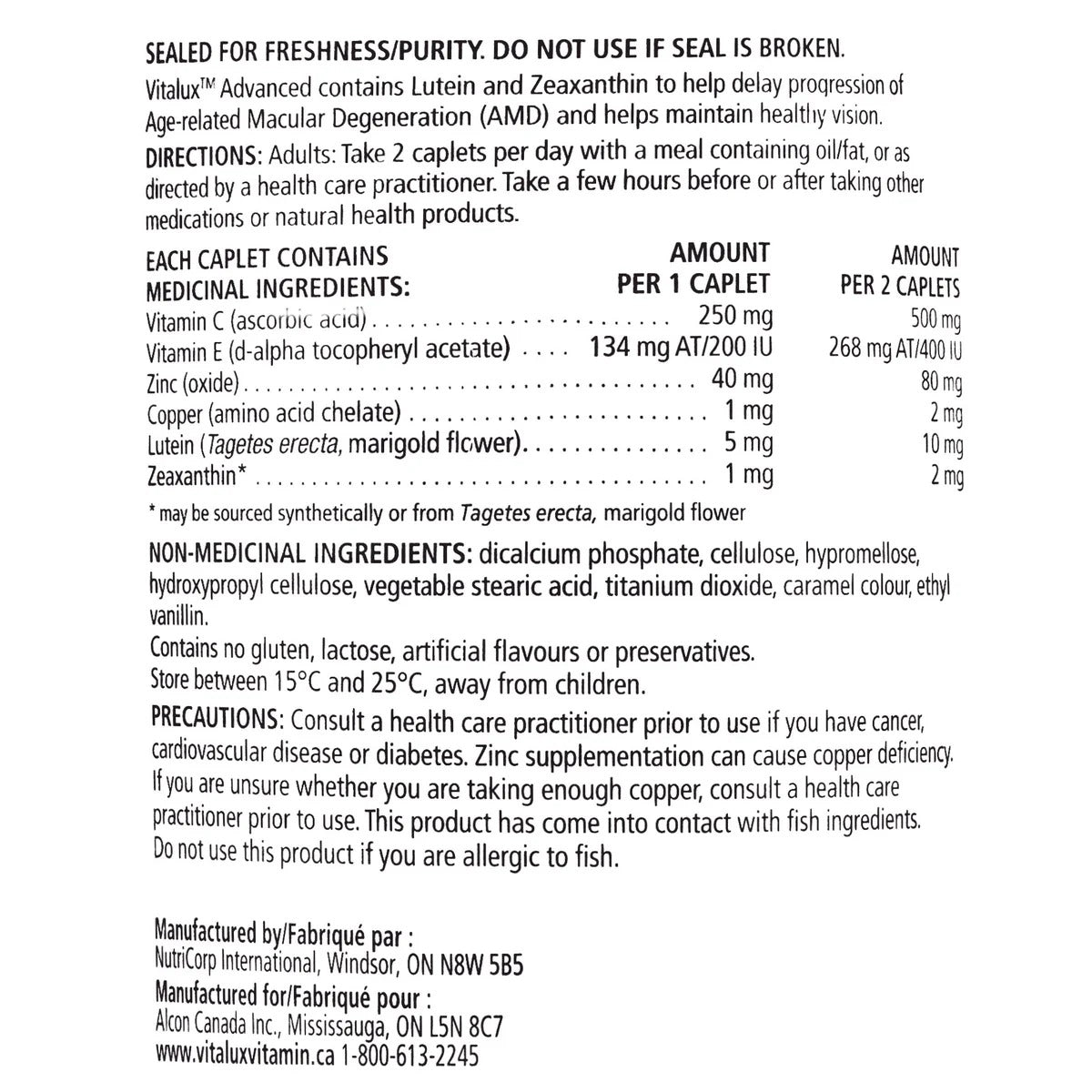 Vitalux Advanced 特強護眼維他命 (AREDS2 配方) 200粒 | 海外代購 - canadahk