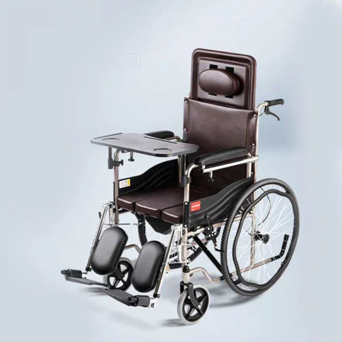 YUWELL H059B Multifunctional Semi-Reclining Folding Wheelchair (with Drawer-Type Toilet and Dedicated Dining Table)