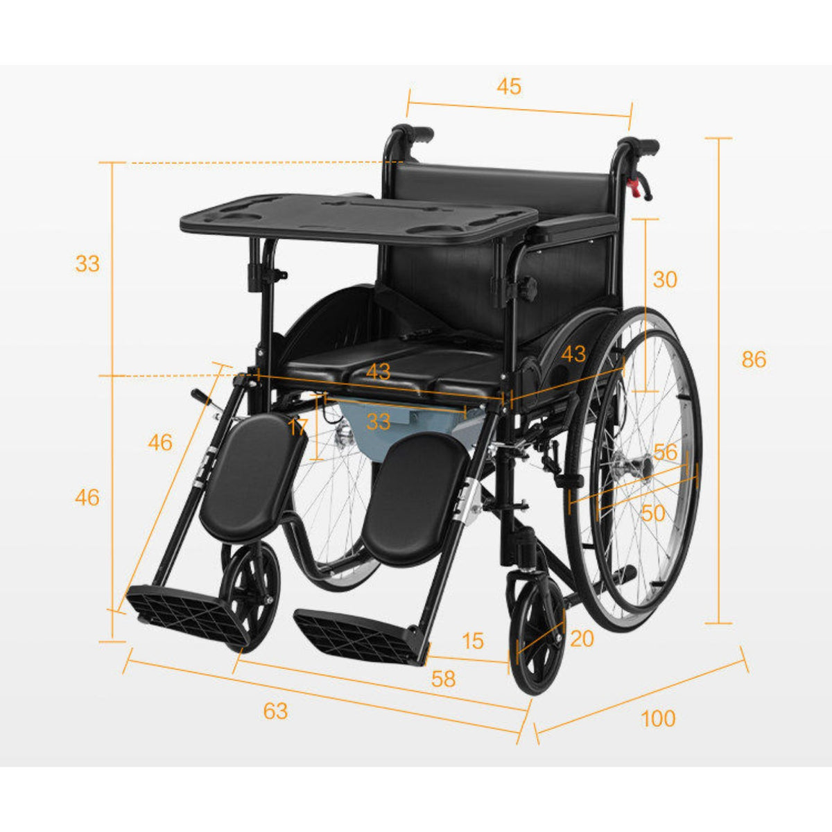 Cofoe Multifunctional Orthopedic Care Wheelchair - Orthopedic Specific Model (Style 7)