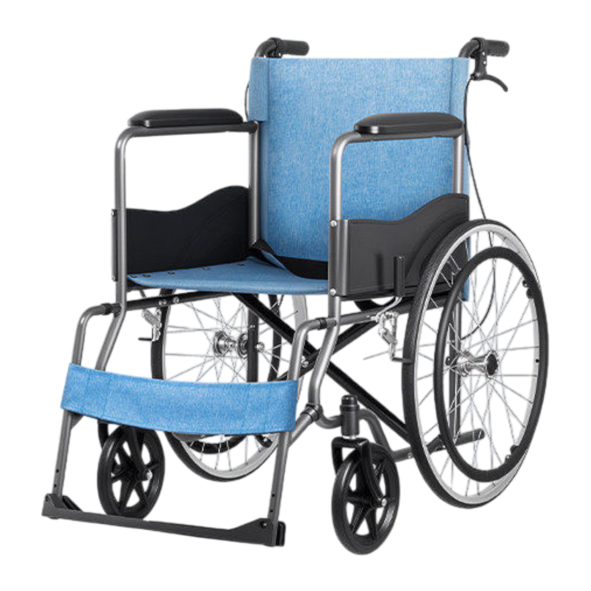 Cofoe Carbon Steel Portable Folding Wheelchair - Detachable Footrest Model (No. 9) (Smaller and Easier to Carry)