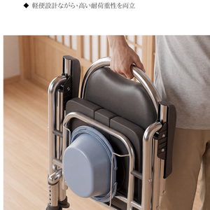 日本 Domeino 多美諾 醫療級長者摺疊便座椅 洗澡椅雙用 (極致防鏽) - 加厚不鏽鋼款-便廁椅-樂耆同行 Lohas Elderly－香港樂齡長者用品專門店