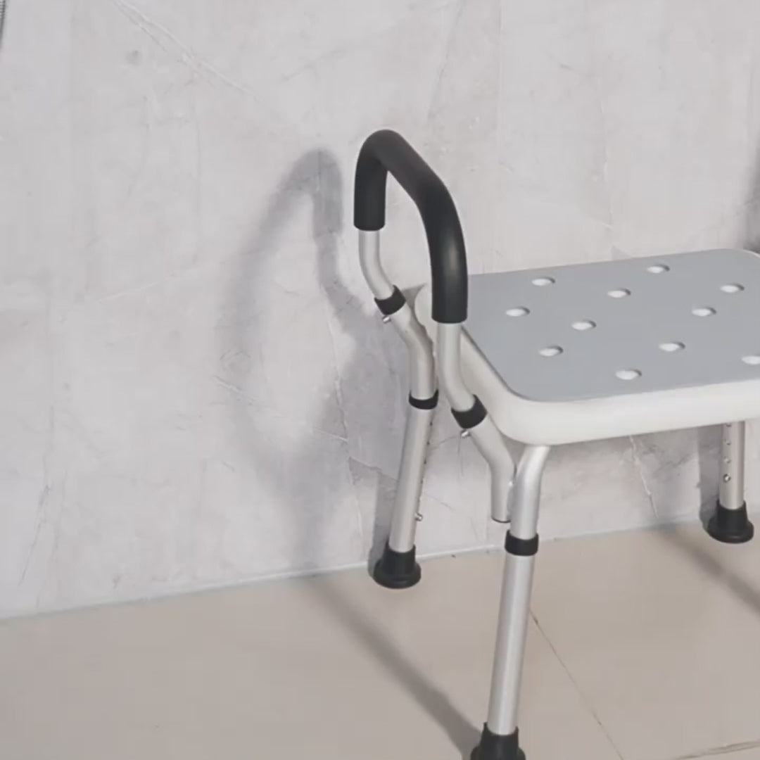 H.Fine HSBC Medical-Grade Anti-Slip Shower Chair for Seniors (Thickened Aluminum Alloy/Six-Level Height Adjustment) - Standard Edition
