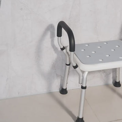 H.Fine HSBC Medical-Grade Anti-Slip Shower Chair for Seniors (Thickened Aluminum Alloy/Six-Level Height Adjustment) - Standard Edition
