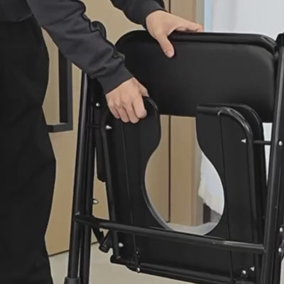 Cofoe Elderly/Pregnant Woman Foldable Commode Chair (Thickened Steel Tube Anti-Tip Design/No Assembly Required)