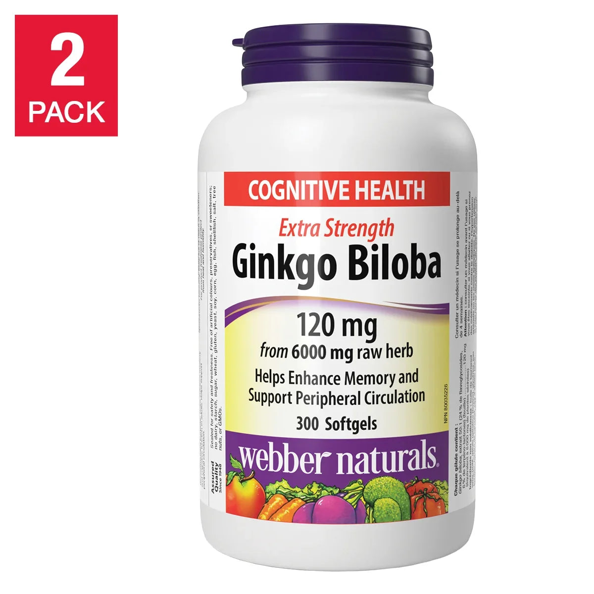 Webber Naturals 特強銀杏葉精華 120mg (600粒 超值套裝) - canadahk