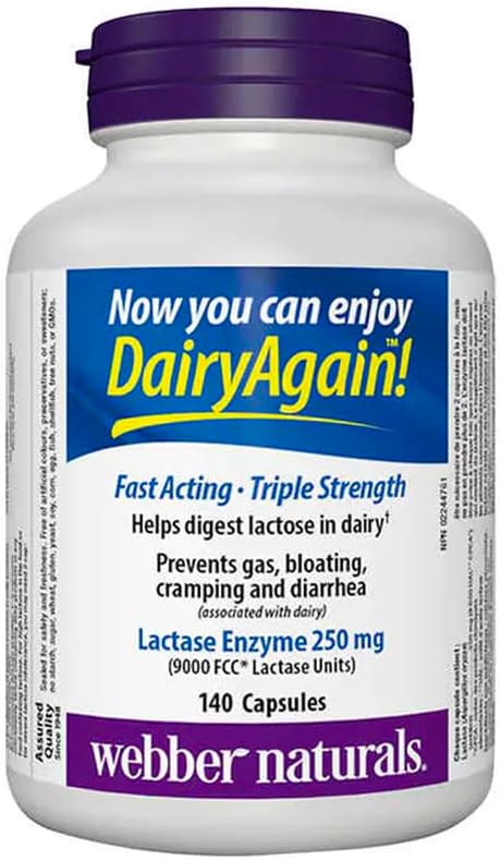 Webber Naturals 特強乳糖酶酵素 250mg 2瓶裝 | 海外代購 - canadahk