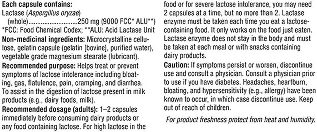 Webber Naturals 特強乳糖酶酵素 250mg 2瓶裝 | 海外代購 - canadahk