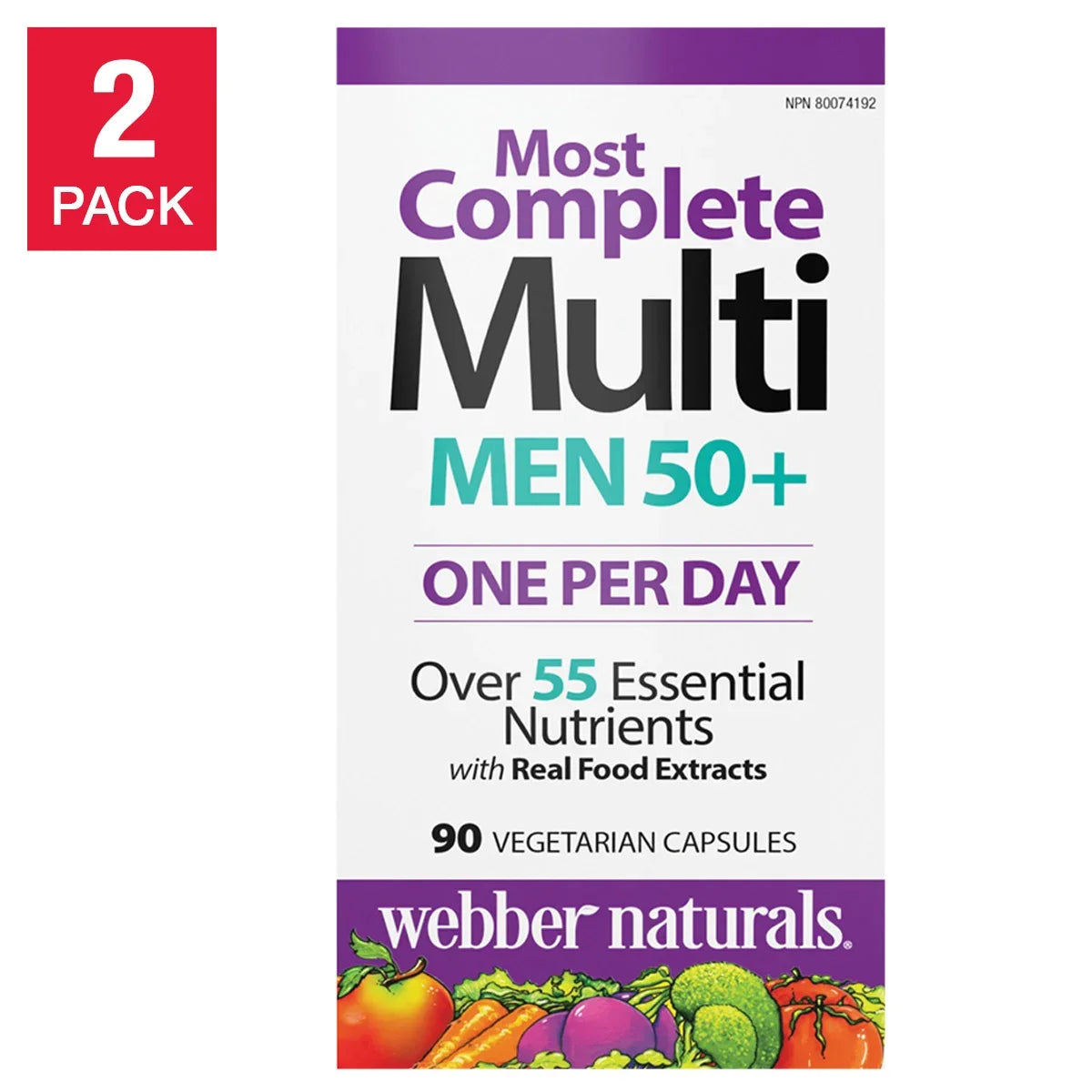 Webber Naturals 男士 50+ 全效綜合維他命 (Most Complete) 180粒 (90粒 x 2樽) - canadahk