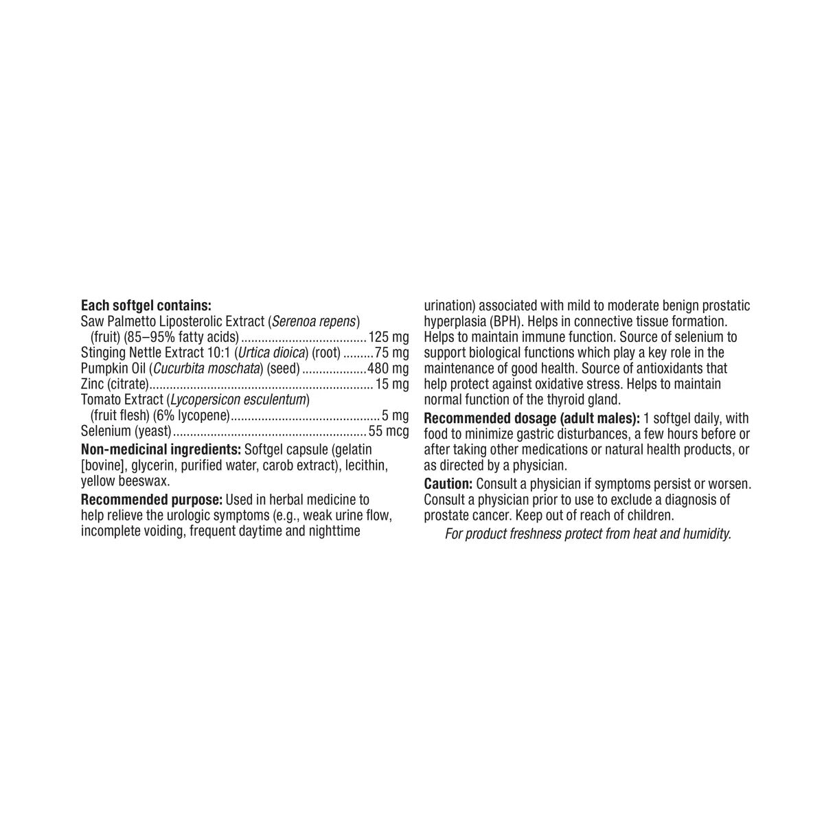 Webber Naturals Super Prostate 特強前列配方 (180粒 軟膠囊) - canadahk