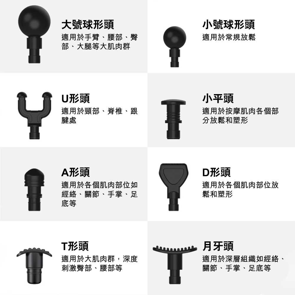 KUS深層肌肉筋膜按摩槍 (灰色基礎版連8種按摩頭) - 樂耆同行 Lohas Elderly－香港樂齡長者用品專門店