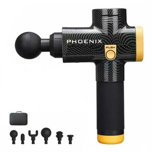 Phoenix A2基礎版筋膜按摩槍 (1500mAh｜6個按摩頭連盒｜國際版｜碳纖色) - 樂耆同行 Lohas Elderly－香港樂齡長者用品專門店
