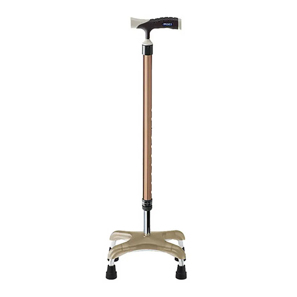 Japan MiKi MRS-010310 Gold Four-legged Thick Tube Retractable Crutches (Four-legged｜Extendable｜Aluminum Alloy)