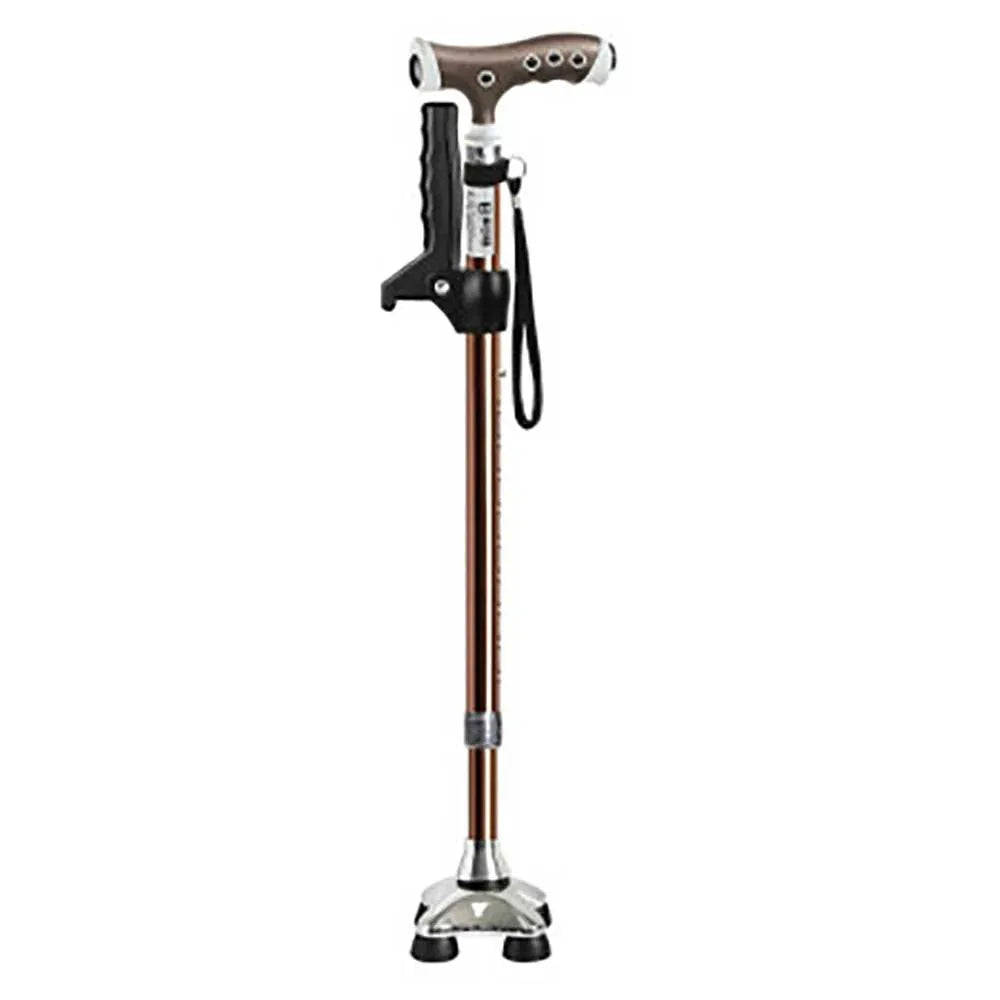 Taiwan Lelaifu Real Life S16 Small Four-legged Non-slip Dual-purpose Crutches (Four-legged T-shaped｜Extensible｜Aluminum alloy)