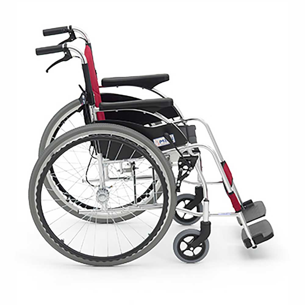 日本MiKi MCS-47KJL 舒適高身手推輪椅 (22吋實心大輪｜可折背｜厚坐墊)-輪椅-樂耆同行 Lohas Elderly－香港樂齡長者用品專門店