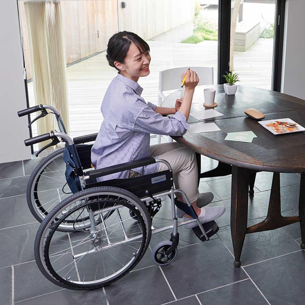 日本MiKi MPT-43JL 經典手推輪椅 (22吋實心大輪｜可折背) - 樂耆同行 Lohas Elderly－香港樂齡長者用品專門店