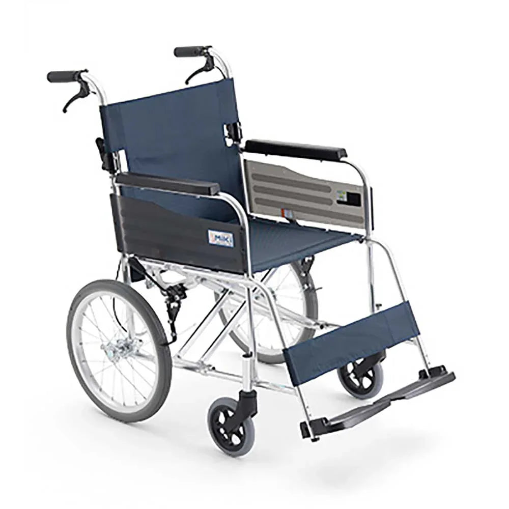 Japan MiKi MPTC-46JL Ultralight Classic Push Wheelchair (16-inch solid small wheels｜foldable back｜handrail brake)